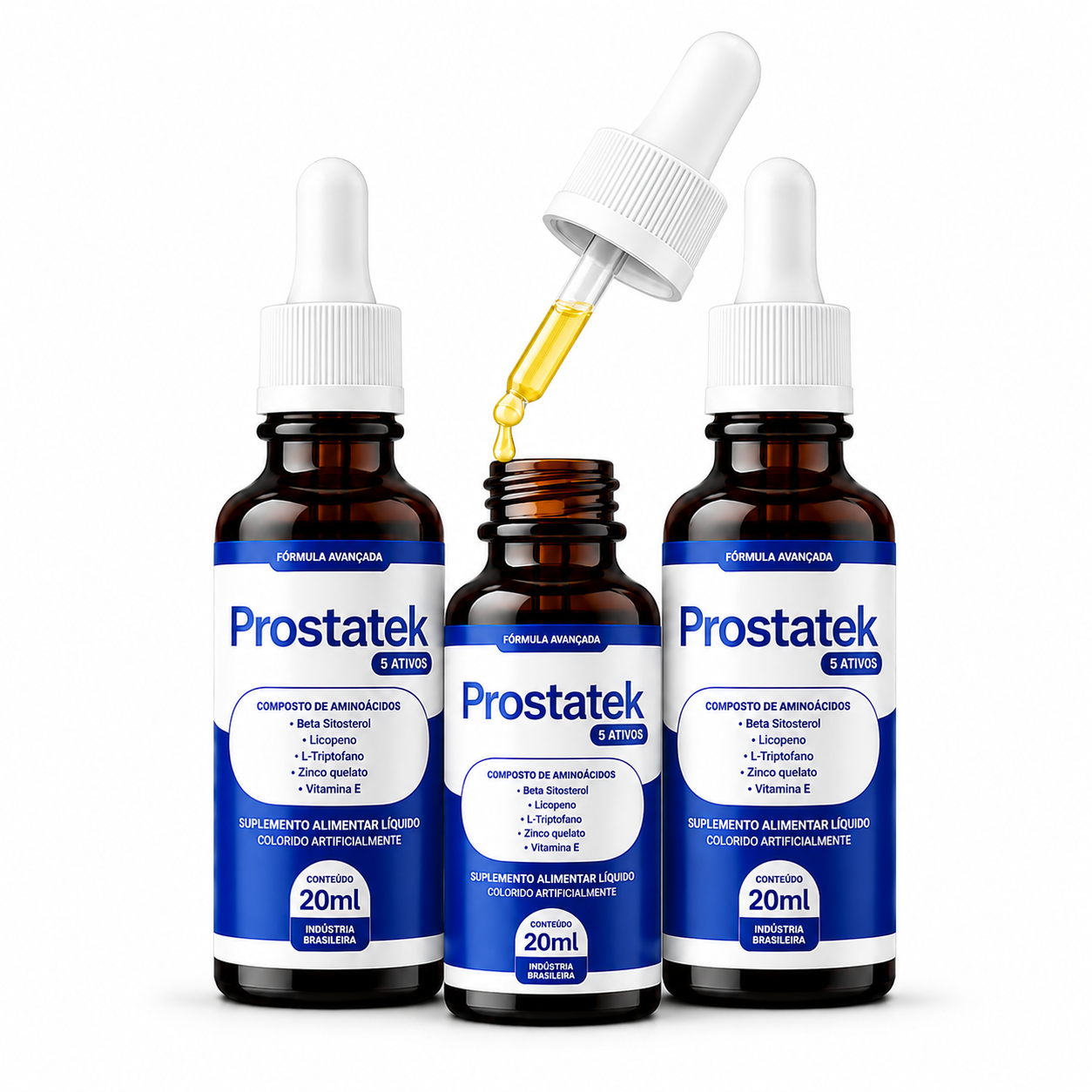 ProstaTek rótulo visível — ingredientes e doses